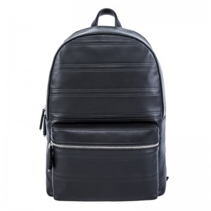18SA-6839F 15 years factory Men's Black Daily Casual Sport Laptop Leather Backpack