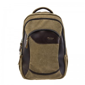 17SC-6455D Welcome OEM 15 years' factory eco-friendly durable men soft khaki canvas backpack