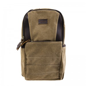 17SC-6457D SGS Passed crazy horse leather vintage blank canvas backpack wholesale canvas bag backpack