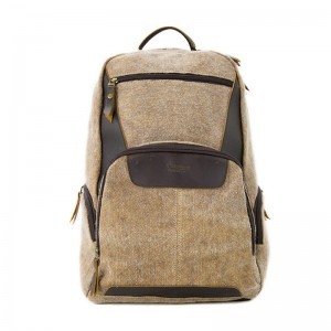 Split leather with canvas computer bagpack,casual business laptop backpack 19SC-7747D