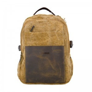 19SC-7911D professional manufacturer for durable vintage canvas leather backpack