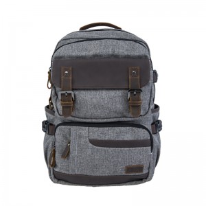 18SC-6892D 15 years' guangzhou factory new arrival mens custom wholesale laptop vintage genuine leather canvas backpack
