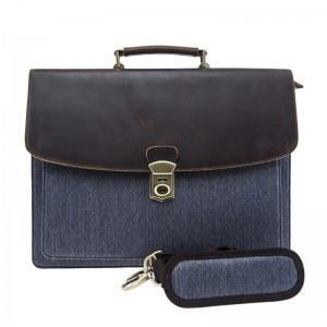 17SG-6552D Vintage cow leather executive briefcase, genuine leather business conference file shoulder bag