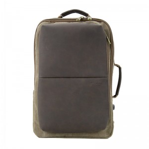 19SA-7920D HIGH quality PU with canvas laptop backpack two ways backpack laptop