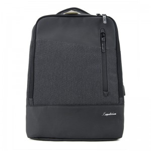 19SA-7840M New Arrival PU with nylon Waterproof laptop backpack 15 inch laptop backpack with USB charge
