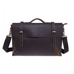 18SG-7296F High quality genuine cow leather briefcase business messenger bag