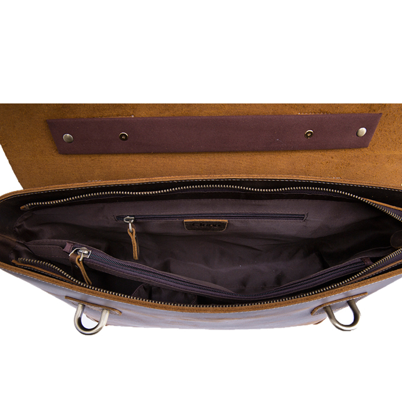 18SG-7296F High quality genuine cow leather briefcase business messenger bag